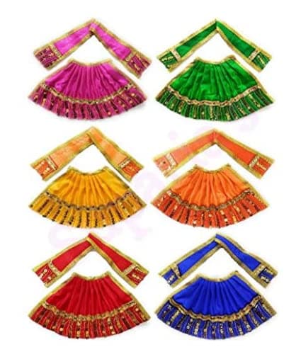 KAM Home MATA Rani Chunri/Patka & Lehanga Dress for Goddess Durga/Lakshmi/Saraswati/Parvati (Devi Dress) (2 INC, 1)