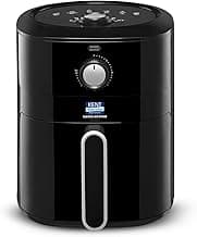 KENT Classic Hot Air Fryer 4L 1300 W | 80% Less Oil | Instant Electric Air Fryer | Auto Cut Off | Fry, Grill, Roast, Steam, and Bake | 1 Year Warranty | Black