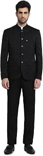 Raymond Black Jacquard Pattern Men Suit
