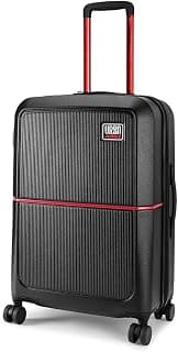Urban Jungle by Safari Medium, The Caliber (65cm) Trolley, 70L Capacity Hard Sided Polycarbonate Suitcase, TSA Lock, Anti Theft Zipper, 8 Silent Spinner Wheels (Carbon Black)