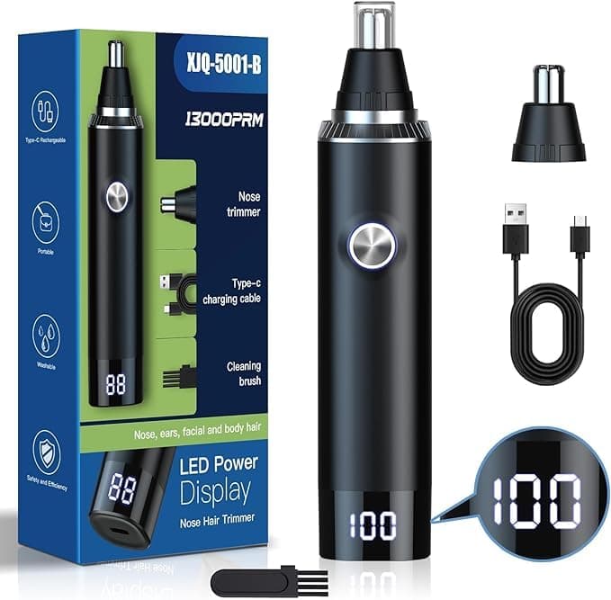 Professional Painless Nose and Ear Trimmer, Rechargeable USB Razor, IPX7 Waterproof and Easy to Clean Nose Trimmer for Men and Women