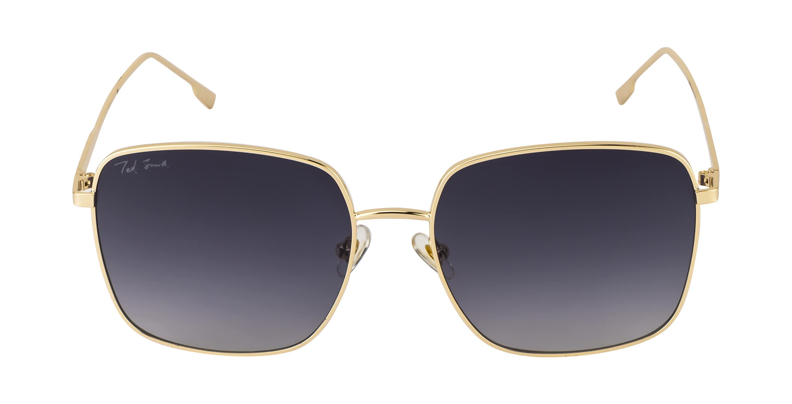 Ted Smith Men's Women's UV Protection Metal Square Sunglasses