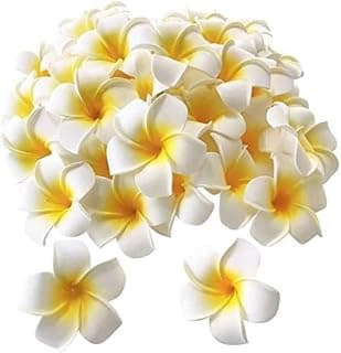 VRB Dec™ Artificial gBig Foam Hawaaii Fake Foam Water Floating Flowers for Pooja Thali, Festival and Events, Home, Table, Badroom, Pooja Room, Diwali Decoration (12, White)