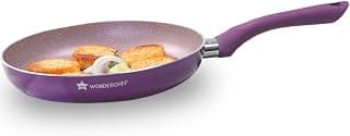Wonderchef Royal Velvet Non-Stick Fry Pan 24cm for Kitchen, 1.8L Non-Toxic Chemical & PFOA Free, Low-Oil Cooking, Scratch-Resistant, Gas Stove & Induction Friendly, Soft Handle, 2-Yr Warranty, Purple