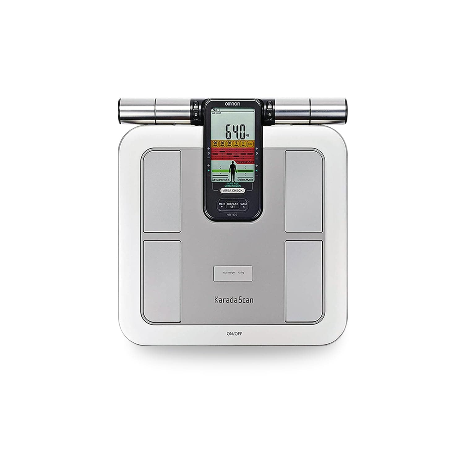 Omron Karada Scan Body Composition Monitor HBF-375, 140 KG, Silver