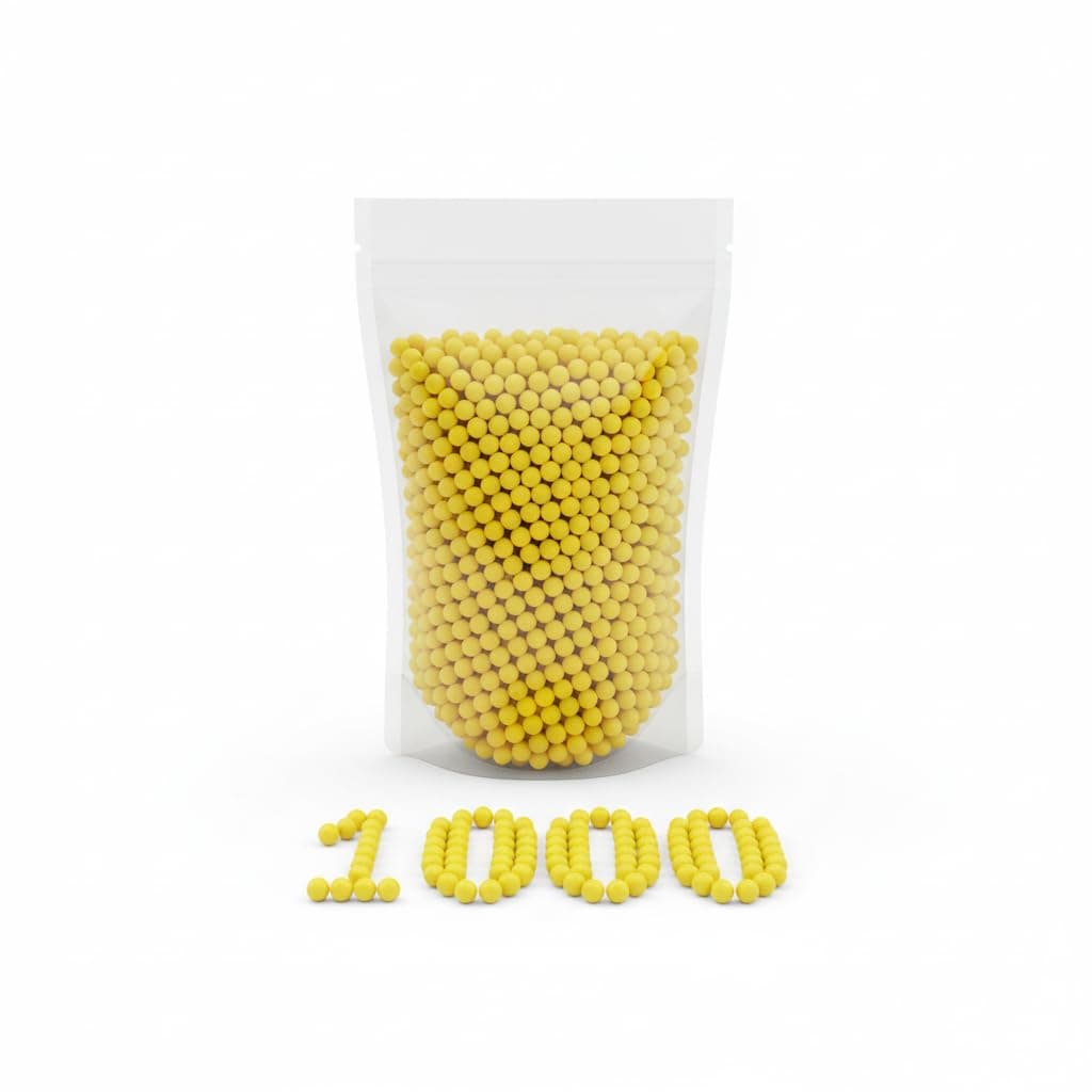 Velinor 1000 BB Bullets 6mm Plastic Pellets for Pubg Laser Toy Gun | Yellow Nontoxic Ammo for Mouser Target Shooting Air Guns | Long Range Use Not for Kids Under 14 Years