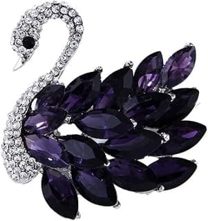 Mahi Sparkling Studed Crystals Swan-Shaped Brooch Clothing Accessories for Women (PABP1101151PR)