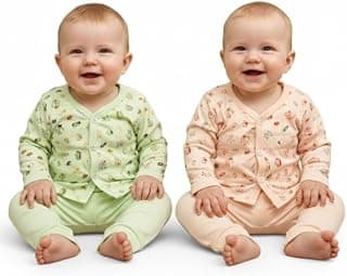 Generic First Feel Newborn Soft comfortable Organic Cotton Baby Clothing Set | Unisex for Boys And Girls both | Infant Dailywear and Casualwear | Random colors | Pack Of 2 (0-3M)