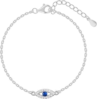 GIVA 925 Silver Evil Eye Blue Bracelet, Adjustable | Gifts for Women and Girls | With Certificate of Authenticity and 925 Stamp | 6 Months Warranty*