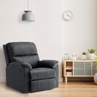Wakefit Recliner | 1 Year Warranty | Leatherette Fabric Manual Recliner Sofa 1 Seater | Recliner Chair | Comforta - Marble Grey
