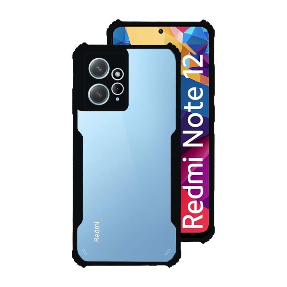 7SEVEN® Ipacky Back Cover for Mi Redmi Note 12 4G Mobile Back Case Shock Proof Design Camera Edges Protection Crystal Clear Phone Case Precise Cutouts Matte Black Soft Bumper Phone Cover