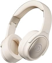 pTron Studio Pro w/ 65Hrs Playtime, Wireless Over Ear Headphones w/HD Mic, Dual Device Pairing, TruTalk AI-ENC Calls, Low-Latency Game & Music, 40mm Drivers, BT5.4, Type-C Fast Charging (Beige)