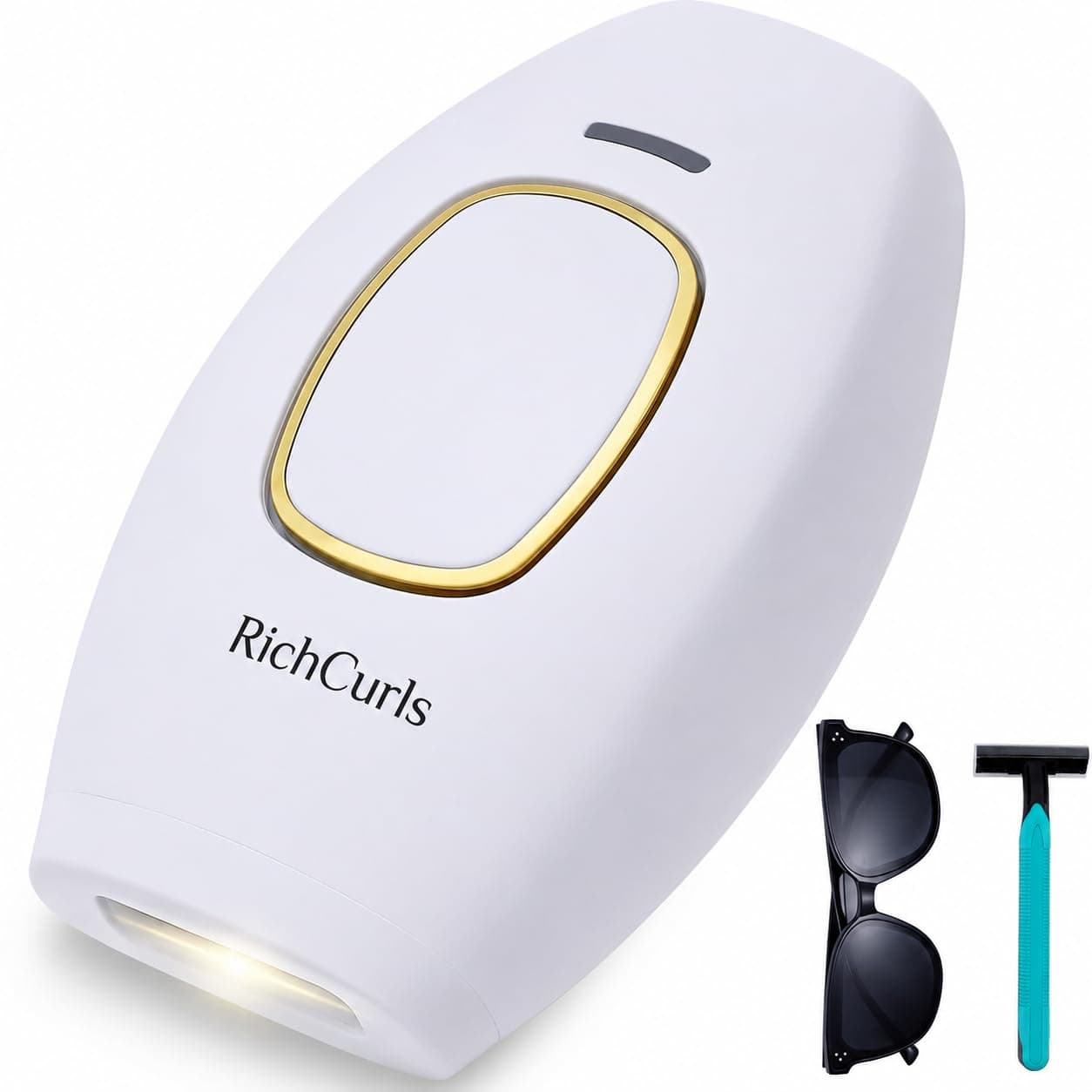 RichCurls IPL Hair Removal Device for Women & Men, At-Home Painless Permanent Hair Reduction Machine for Face, Legs, Underarms & Body, Safe & Easy Use