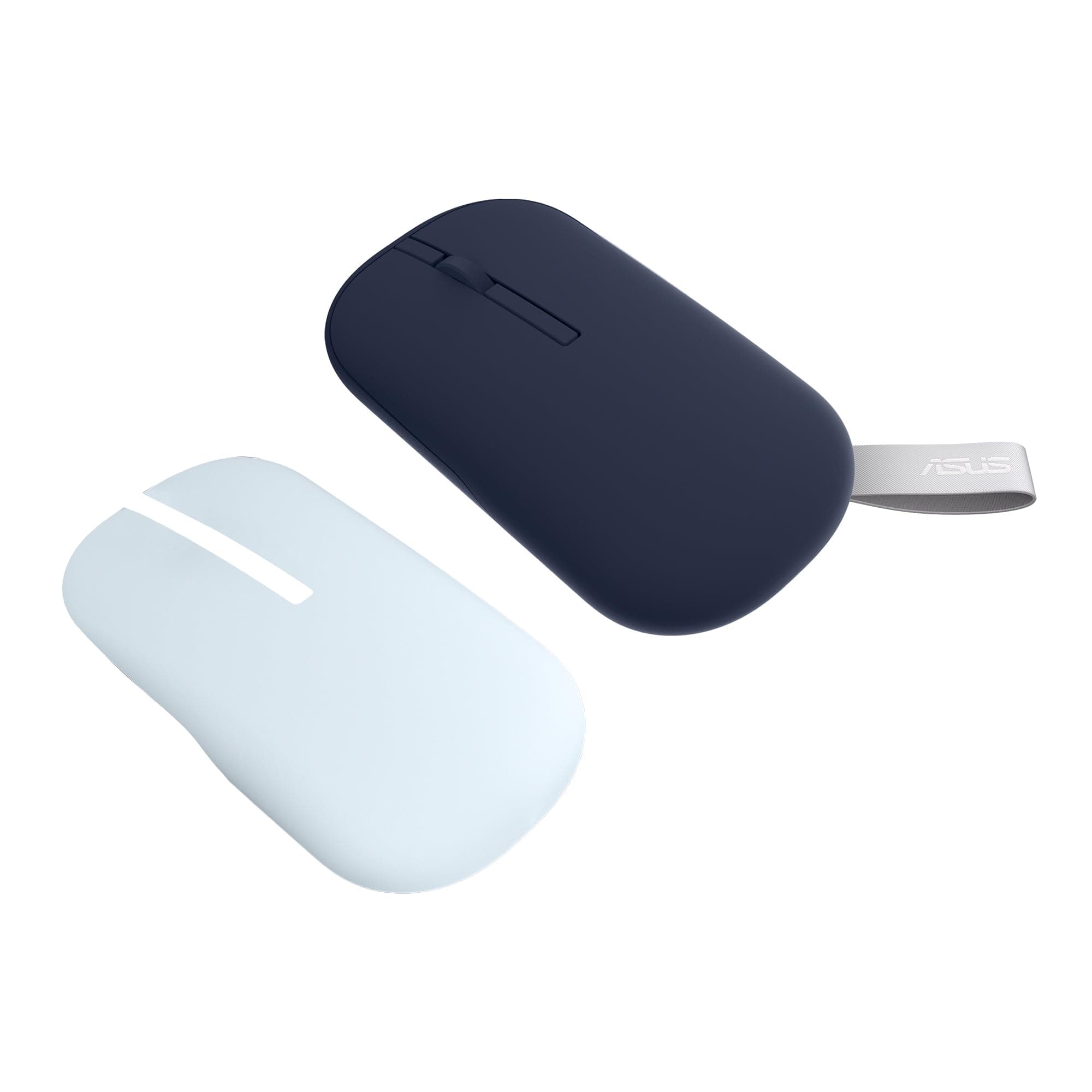 ASUS Marshmallow MD100 /Adj. DPI,2 in 1 Color with Swappable Magnetic top,Silent Wireless Ambidextrous Optical Mouse with Bluetooth (Quite Blue, Solar Blue)