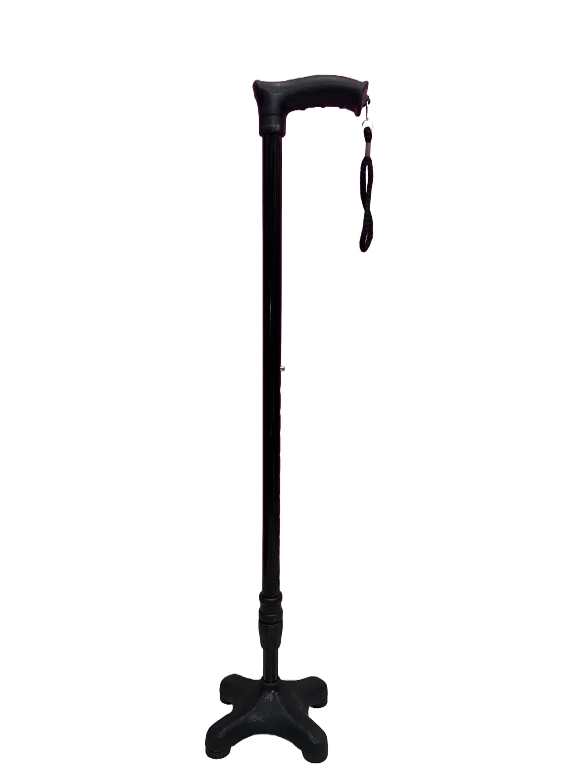 PHYSIQO 4 Leg PVC Base Height Adjustable Men/Women/Old Age People Walking Stick Design 4
