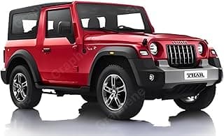 GRAPHENE 1:32 Scale DieCast Metal Toy Car Pull Back Action Openable Doors 4x4 Thar/Jeep Premium Car Toy Light Music for Kids Realistic Miniature Model Best Gift 2+yrs Girls Boys Random Colors