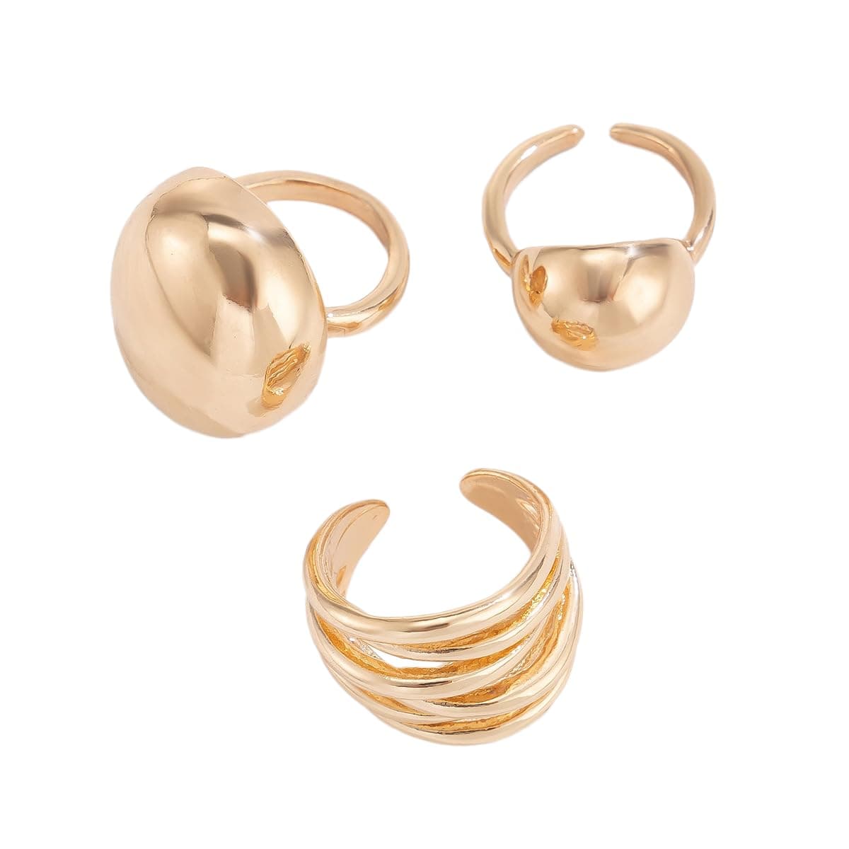 Shining Diva Fashion Set of 3 Latest Stylish Rings for Women and Girls