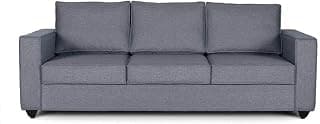 Wakefit Sofa Set | 3 Year Warranty | Mini 3 Seater Sofa for Living Room, Wooden Couch - Napper Mini (Omega : Blue)