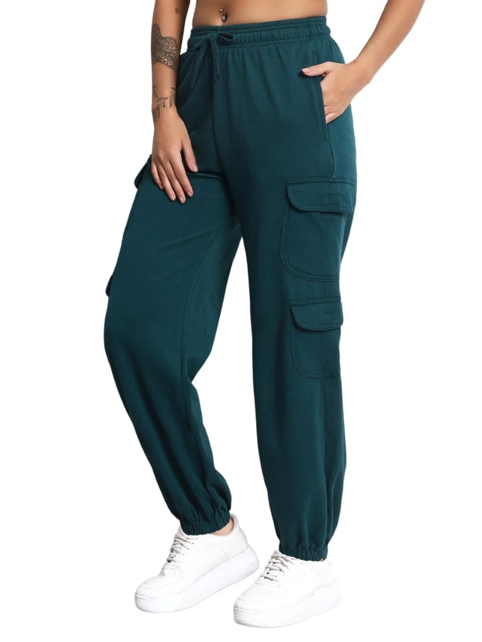 Q - RIOUS Women's Relaxed Fit Cargo Style Jogger Pants