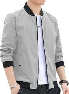 Celary Men's Bomber Jacket | Fancy Collar|| Lightweight Casual Zip-Up Jacket | Stylish Slim Fit Outerwear for All Seasons | Polyester, Standard Length