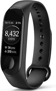 Drumstone Smart Fitness Band with OLED Display, Bluetooth Activity Tracker, Heart Rate Monitor, Step Counter, Waterproof Silicone Strap, Rechargeable Fitness Watch for Daily Activity Tracking