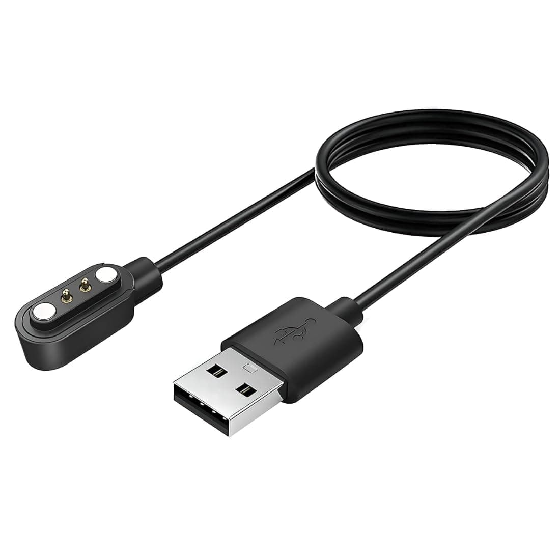 fire boltt Smartwatch USB All Type Charging Compatible With Boat, FIRE BOLTT, Noise, Dizo, Beatxp, Fast-Track & All 2 Pin Charger Watches (Cable Only), Black