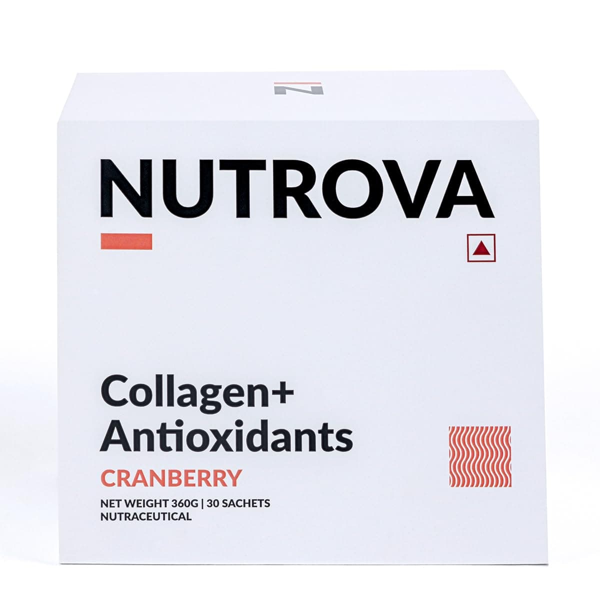 NUTROVA Collagen+ Antioxidants | Marine Collagen Supplements Powder for Men & Women | Improves Skin Hydration, Reduces Damage | Skin, Hair & Nails | Cranberry | 30 Servings