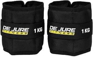 De Jure Fitness Adjustable Ankle & Wrist Weights Pair (1KG x 2) for Men & Women | Strength Training, Walking, Running, Workout, Yoga | Comfortable, Durable | Z Black – 2KG