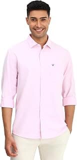 Allen Solly Men Pink Slim Fit Solid Full Sleeves Casual Shirts