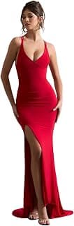 TRAQUILA Women's Sleeveless Front Slit Bodycon Dress | Maxi Length | Soft Stretchable | Modern Design| Casual