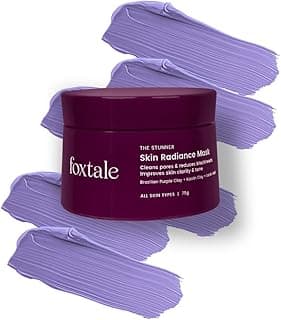 Foxtale De-Tan Face Mask for Glowing Skin| Clay Mask with Lactic Acid for Tan Removal, Reduction in Blackheads, Instant Brightening| New-Age Ubtan Face Pack for All Skin Types | Men & Women- 75g