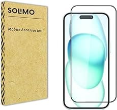 Solimo Military-Grade Gorilla Tempered Glass For iPhone 15 / iPhone 16 | 9H Hardness, Edge-to-Edge, Bubble-Free
