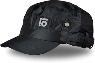 lowercase lowercase Military Style Waterproof Rain Cap for Men and Women (Black)