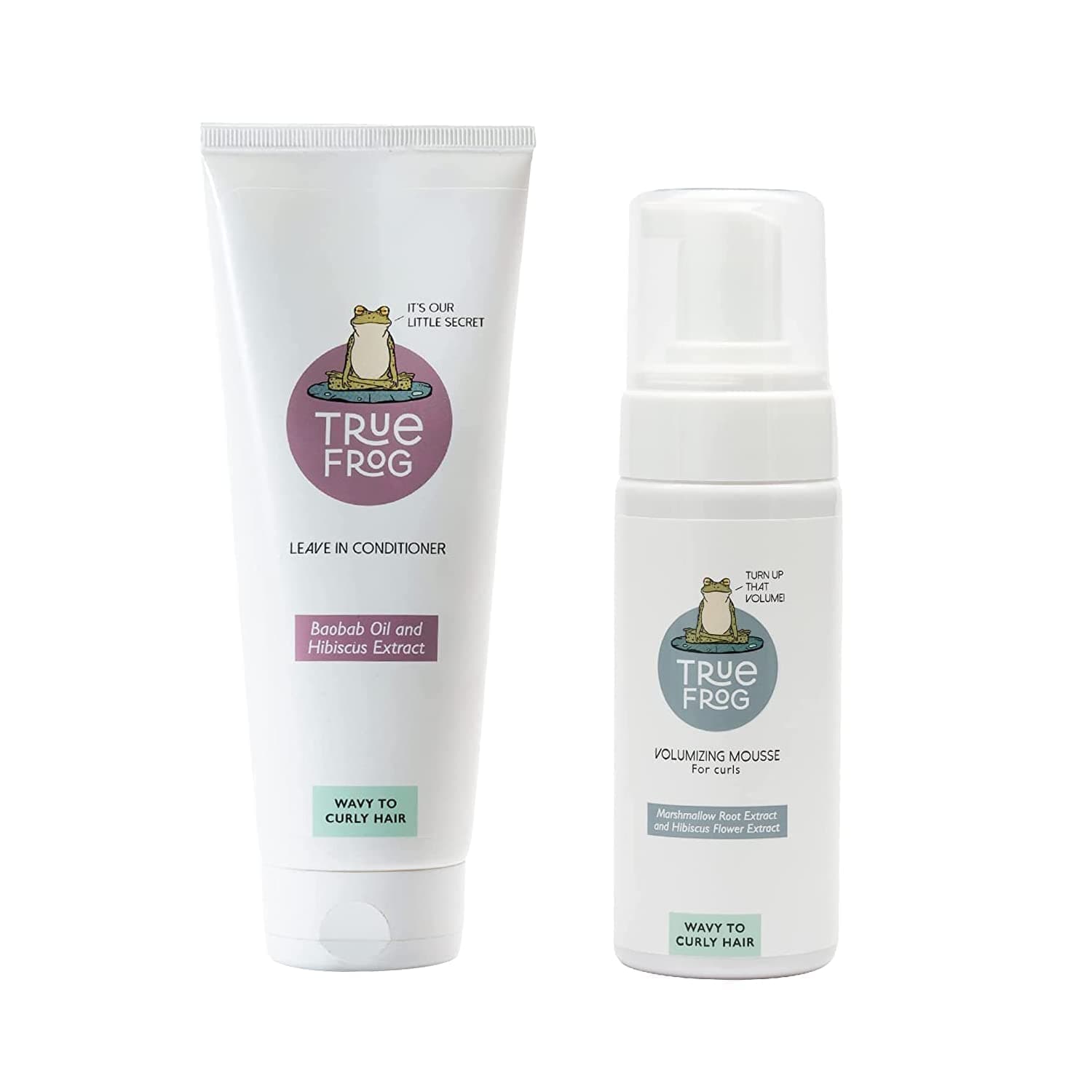 TRue FRoG Leave-in Conditioner - 200g and Volumizing Hair Mousse- 150ml For Moisturization and Definition, with Boabab Oil and Hibiscus Extract For Curly and Wavy Hair (Combo Pack of 2), 350 gram