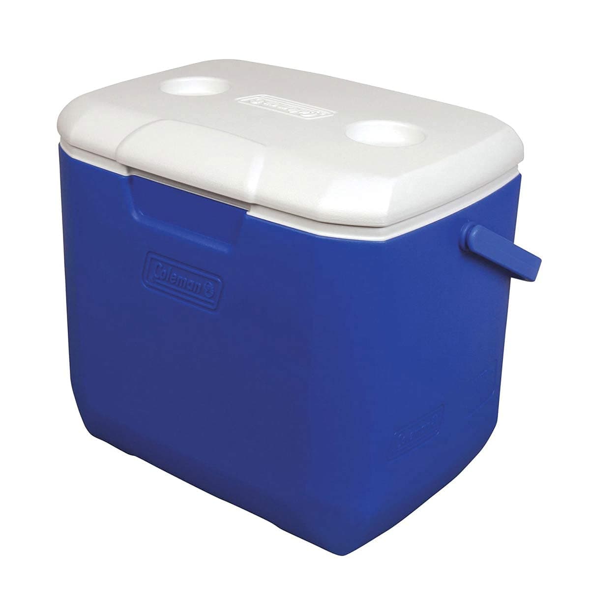 COLEMAN 30QT Excursion Ice Box, 28L, large cooler box with strong handle, holds 38 cans and 2L bottles upright, BPA Free, blue