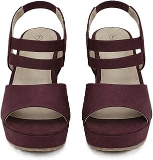 Generic Women's Wedge Sandals | Elastic Strap, Open Toe, Low Heel | Elegant Comfortable Heels for Party, Office & Casual Wear | Fashion Footwear for Girls & Women,