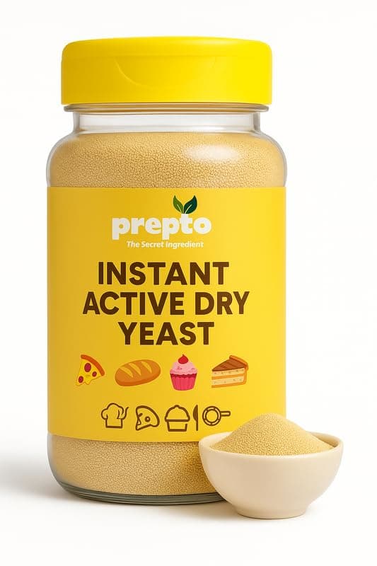 PREPTO Instant Active Dry Yeast 200g | Premium Baker’s Yeast Powder for Bread, Pizza Dough, Cakes, Baking At Home | Fast-Rise, All-Purpose, Indian Kitchen | Vegetarian | Ingredients Made Simple