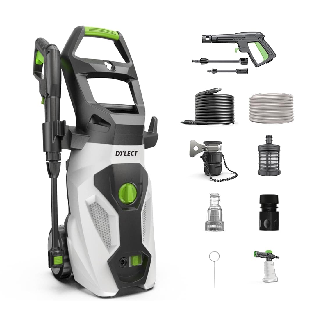 [Upgraded 2026] DYLECT® Ultra Power Max High Pressure Car Washer | 2000W | 160 Bar | 7L/Min Flow Rate | 8m Outlet Hose | Now with Precision Adjustable Foam Blaster | Incl. 10 Accessories