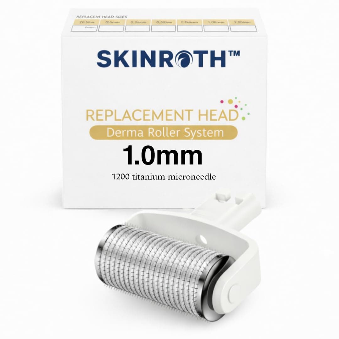 SKINROTH Refill Replacement Microneedle Head – 1200 Titanium Needles | 1mm Derma Roller Refill Head Compatible with Only SKINROTH Electric Derma Roller