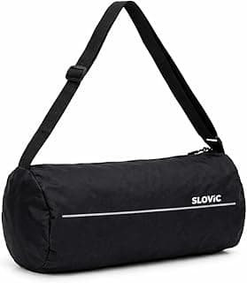 SLOVIC Gym Bag for Men [17 LTR] | Travel Bag for Man with Adjustable Straps | Bags for Traveling & Sports | Unisex Duffel Bags for Gym with 1 Large Compartment & 1 Mesh Pocket | Black