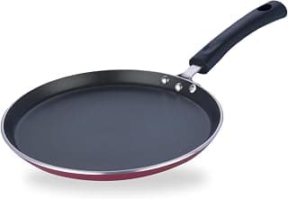 Vinod Zest Aluminium Non Stick Dosa Omni Tawa - 25cm | 4mm Extra Thick | 3 Layer Ceramic Coat | Bakelite Handle | Toxin Free | Induction and Gas Stove Friendly - 1 Year Warranty