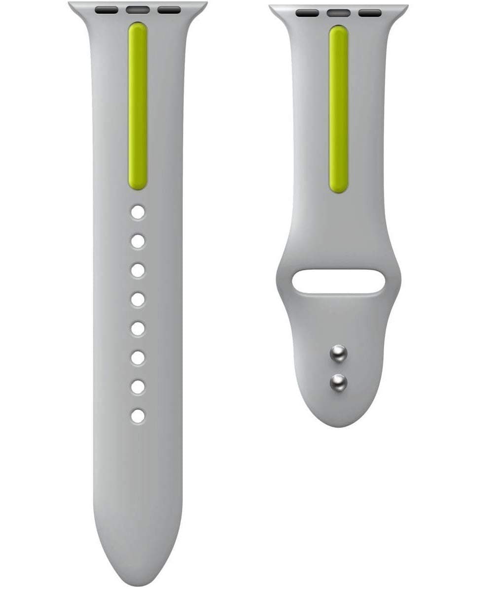 OBOE 42/44mm Sports Silicone Dual Color Watchband Breathable Strap Compatible with Apple Watch iWatch Series 5/4/3/2/1 (Grey-Green)