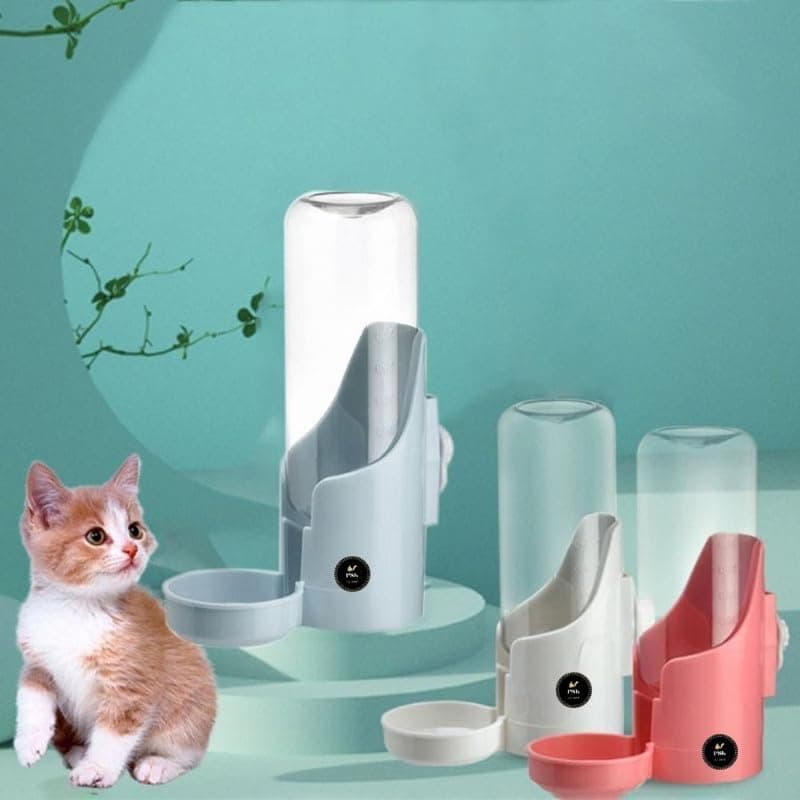 PSK PET MART 17oz Rabbit Water Bottle, Pet Cage Suspended Water Dispenser, Hanging Automatic Small Pet Water Bowl for Bunny Cat Ferret