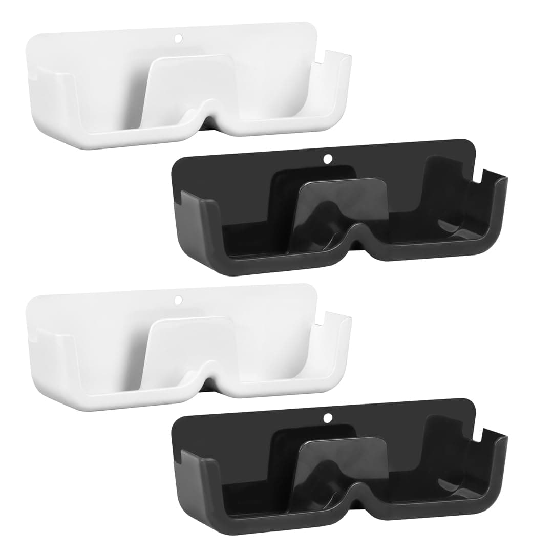 Pack of 4 Specs Holder Wall Mounted/Wall Mounted Mobile Phone Holder/Storage Case For Phones with Strong Adhesive Strips/Eyewear Case Shelving/Sunglasses Display Case/Multi-Purpose Stand(White/Black)