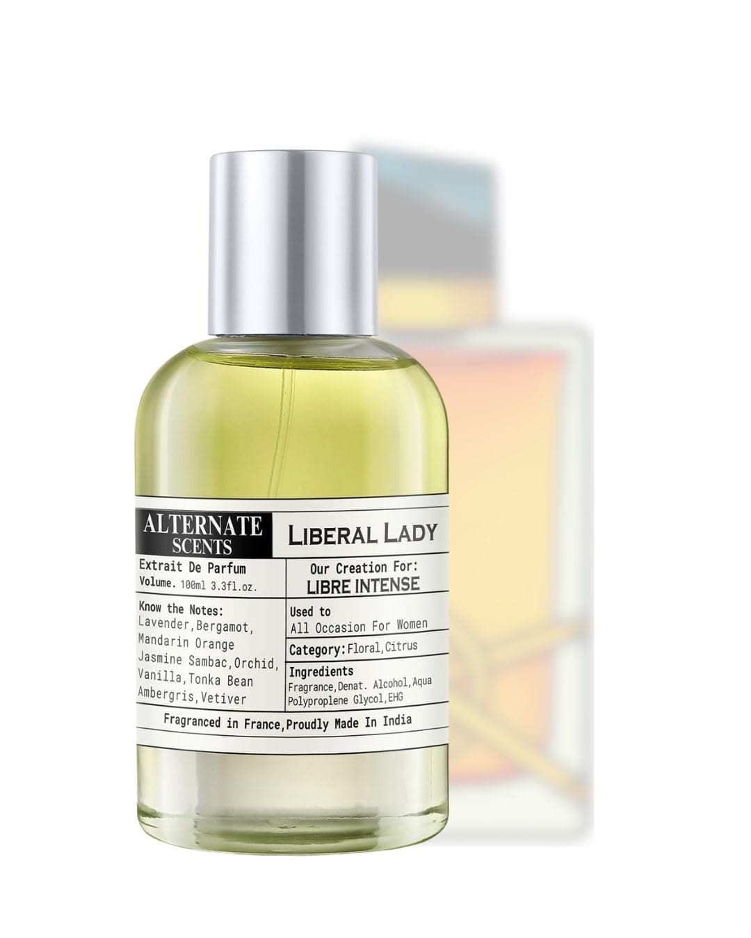 Alternate Scents Liberal Lady 100ml Long Lasting Perfume For Women |Strong& long Lasting with 30% Oil Concentration|Floral,Bold, Sensual| Fragrance From France | Made In India|