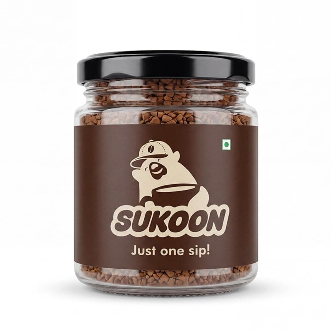 SUKOON Espresso Instant Coffee Powder | Freeze Dried | Strong & Intense Flavour | Strong AF Wali Coffee | Medium Roast | 50g Jar