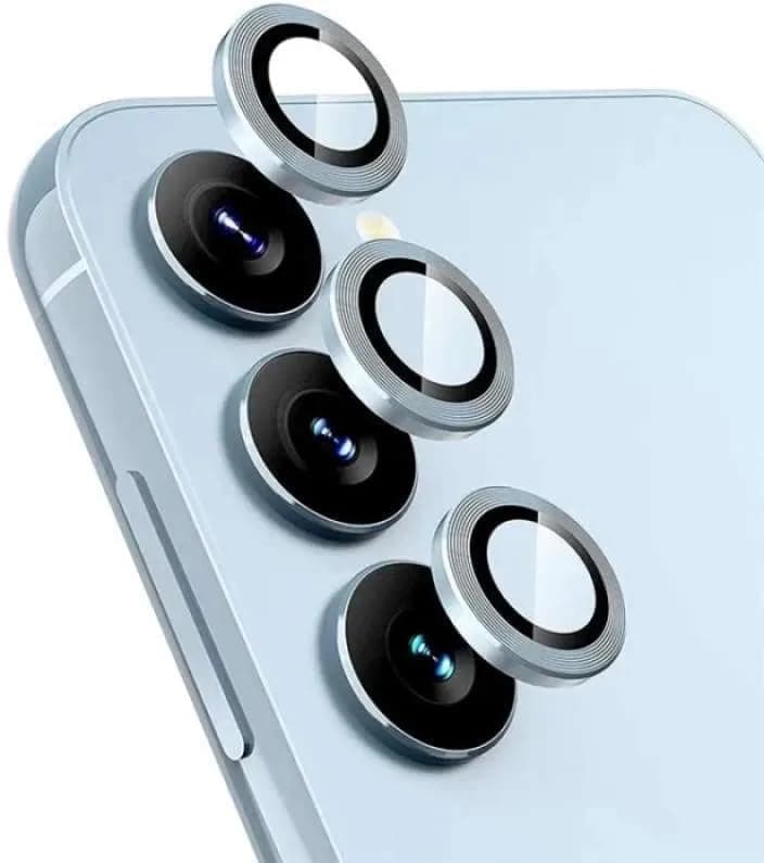 Amazon Brand - Solimo Camera Glass Lens Protector Ring For Samsung Galaxy A35 5G Case Friendly With Edge-To-Edge Protector Coverage and Easy Installation, Pack of 1 (Blue)