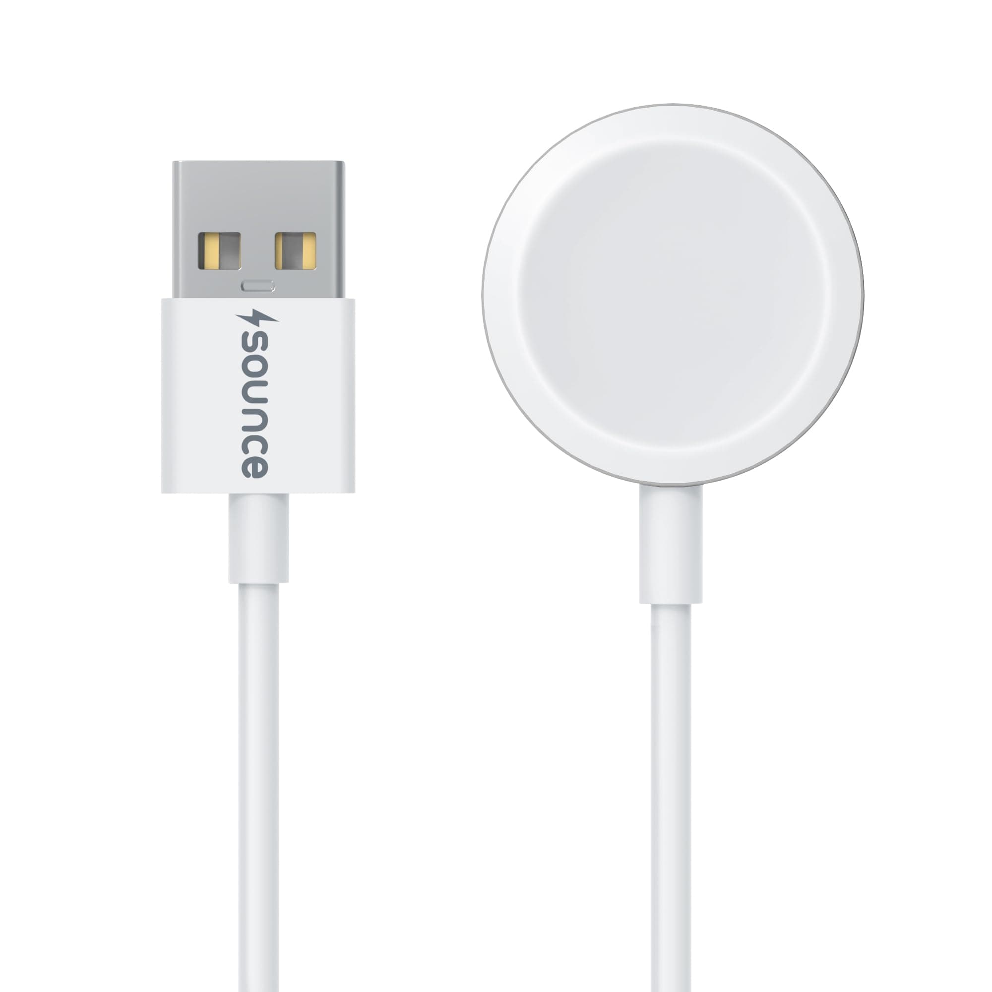 Sounce USB 3.0 Smart Watch Charger, Charging Cable Compatible with Watch Ultra 2/Ultra, Series 9/8/7/6/5/4/3/2 & SE/SE2, (3ft) – White