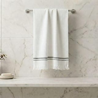 Athom Living Premium Cotton Light Weight Quick-Dry High Absorbent Cotton Bath Towel Green Stripes, 75x150 Cm (Pack of 1)