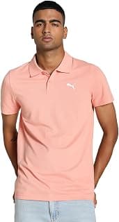 PUMA Cotton Men's Solid Slim Fit T-Shirt (687093_Poppy Pink, Small